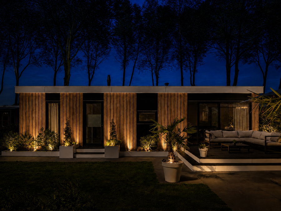 De Chaletterie met tuinverlichting