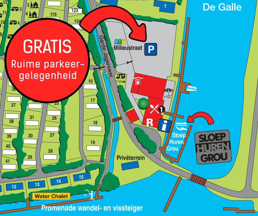 Sloep huren Grou, reserveren vooraan bij de receptie